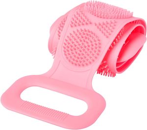 Brosse de douche double face en silicone, écologique, sans BPA, imperméable, durable, pour le dos et le corps, avec ceinture, serviette de bain - Product Image 3