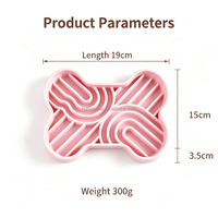 HomyPawz Nouveau Gamelle pour chien personnalisée non toxique, compatible lave-vaisselle, en silicone de qualité alimentaire, en forme d'os, distributeur de nourriture lent, tapis de léchage puzzle arc-en-ciel