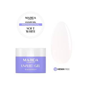 Majida Cosmetics UV LED Gel Soft White 15ml Professional Hema Free - Product Image 3