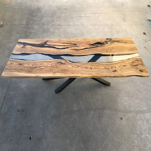<span class=keywords><strong>Mesa</strong></span> <span class=keywords><strong>de</strong></span> madera <span class=keywords><strong>de</strong></span> resina epoxi transparente para el hogar, mueble <span class=keywords><strong>de</strong></span> madera maciza con forma cuadrada o redonda - Product Image 6