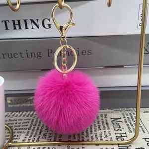 Soft Artificial Rabbit Fur Keychain Plush Ball <b>Key</b> <b>Ring</b> Cute Pom Pom Bag Charm for Women Girls Christmas - Product Image 4