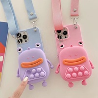 Coque de téléphone MOKO ISO BSCI antichoc en silicone avec motif de grenouille de dessin animé, sangle bandoulière, pour iPhone 11, 12 Mini, 13, 14 Pro Max, Xs