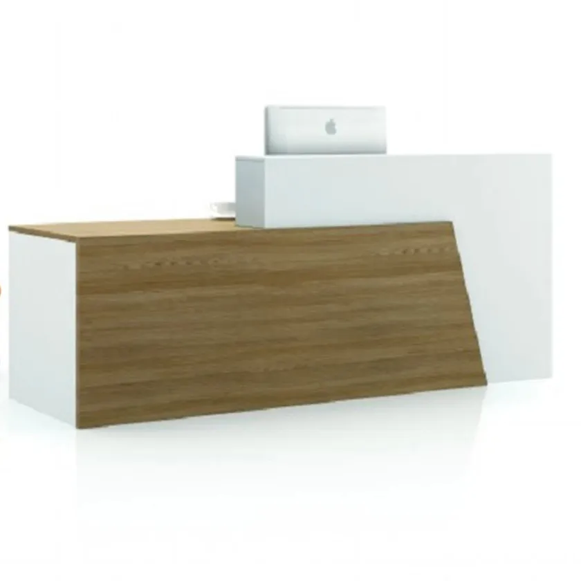 وحدة مكتب استقبال على طاولة كلاسيكية عصرية بيضاء شكل الجوز يمكن أن تحتوي على 300 رطلًا وزنًا