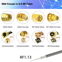 Câble coaxial RF personnalisé SD RF1.13 pour SMA femelle MHF4 UFL U.FL étanche à faible perte 50W 3.5dbi Gain Extension de communication