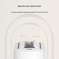 ELPHECO Nouvelle poubelle intelligente à double porte avec capteur tactile en plastique pour salon, salle de bain, toilettes, fixation murale, espacement étroit