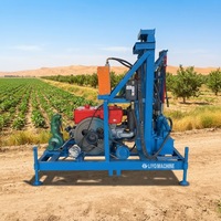 Petite foreuse hydraulique rotative diesel pour puits d'eau, portable, pour usage agricole et de construction, profondeur 200m