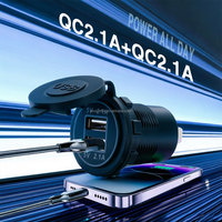 BROSintl 12V 24V Dual USB 5V 4.2A Pengisi Daya Mobil USB untuk Mobil, Bus, Kapal, RV
