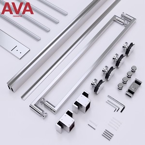 <span class=keywords><strong>Kit</strong></span> d'accessoires coulissants doubles en acier inoxydable de haute qualité pour douche à porte en verre sans cadre comprenant des raccords de quincaillerie de douche - Product Image 1
