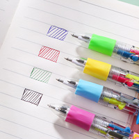 Mini stylo bille quatre couleurs style coréen, mignon, tendance Instagram, avec tête de dessin animé adorable, à pression, licorne/dinosaure/lapin