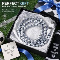 Câble de charge USB Type C multi-usage 4 en 1 en forme de ballon de football, cordon de transfert de données, cadeau pour les fans de sport