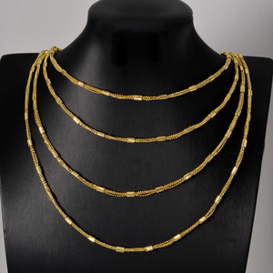 fine golden segmented <b>rope</b> bead tube same design various size layered lightweight wholesale fashion jewelry necklace - Product Image 1