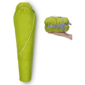 Verano productos mamá compacto seda acolchada XL 4 temporada luz bolsa de dormir para adultos al aire libre ligeros