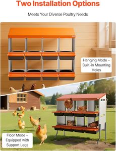 Eenvoudige eierenverzamelende kippenlegboxen met steunpoten, rollende legboxen voor kippen en hennen die eieren leggen - Product Image 4