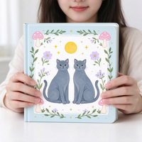 Buku Sketsa Cetak UV Persegi 19*19cm, Cetak Kustom, Sampul Keras, Buku Gambar, Hadiah