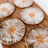 Sous-verre carré en résine fait main, exportateur indien, accessoire de protection de table moderne pour usage résidentiel, disponible à prix réduit