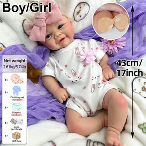 Poupée Reborn en silicone de qualité artistique Vivian de 17 pouces avec des yeux étincelants, certifiée au toucher doux, pour les artistes et les créateurs de Reborn professionnels - Product Image 5