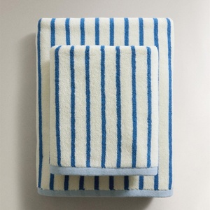 Toallas <span class=keywords><strong>de</strong></span> Playa Cabana a Rayas Azules y Blancas con Logotipo Personalizado al por Mayor, Juego <span class=keywords><strong>de</strong></span> Toallas <span class=keywords><strong>de</strong></span> Algodón Premium para Hoteles y Spas <span class=keywords><strong>de</strong></span> Lujo - Product Image 1