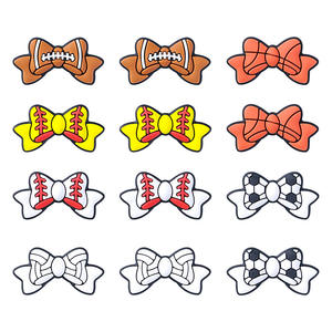 Toptan fabrika fiyat yaylar şekil silikon NFL buhar spor silikon kalemler odak boncuk Charms Topper - Product Image 4