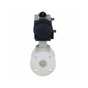 วาล์วนิวเมติก PVDF คุณภาพสูงจากจีน ขนาด 10 นิ้ว 12 นิ้ว แบบหน้าแปลน DN250 DN300 วาล์วบอลนิวเมติก PVDF แบบหน้าแปลน - Product Image 6