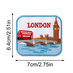 Patchs en tissu brodés thermocollants en forme de cœur sur le thème des villes, badges emblématiques de lieux emblématiques des États-Unis, d'Europe, du Mexique et de <span class=keywords><strong>San</strong></span> <span class=keywords><strong>Francisco</strong></span> pour casquettes de camionneur et projets DIY - Product Image 2