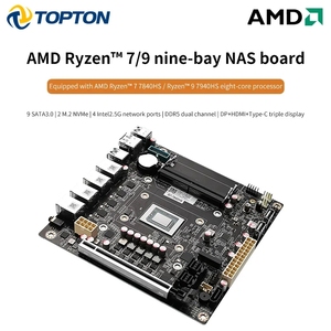 <span class=keywords><strong>AMD</strong></span> R7 8845hs 7940hs 9-bay NAS Bo mạch chủ usb4 4X i226-V 2.5g Lan 9xsata3.0 2xm. 2 NVMe PCIe X16 2xddr5 17x17 ITX tường lửa - Product Image 6