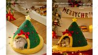 Kerst Nieuw Ontwerp Diepe Slaap Pet Tent Nest Aanpasbare Logo Verpakking Warm En Modieus Voor Katten En Honden Voor De Winter