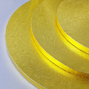Plateau rond en carton pour gâteau, blanc et or, base pour gâteau, présentoir alimentaire, taille personnalisée, emballage pour boulangerie, boîte personnalisée - Product Image 5
