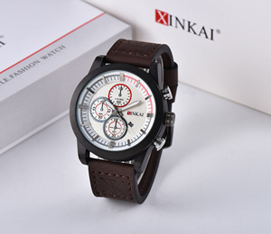 de los hombres <span class=keywords><strong>reloj</strong></span> de pulsera correa de cuero logotipo personalizado <span class=keywords><strong>reloj</strong></span> de cuero de aleación de cuarzo OEM relojes de pulse - Product Image 3
