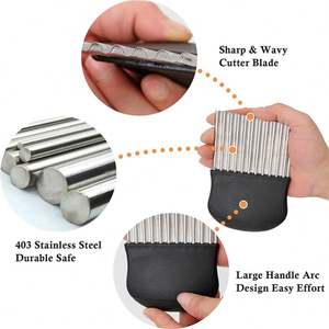 Kitchen Wavy <b>Potato</b> Knife Stainless Steel Crinkle Cutter for Fruit Vegetable Salad Carrot <b>Potato</b> Fries - Product Image 6