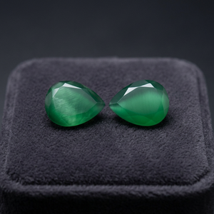 Vente en gros d'onyx vert naturel, pierres précieuses en vrac, taille poire 15x20MM, fournitures pour la fabrication de bijoux, qualité de coupe excellente - Product Image 4