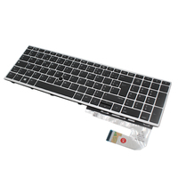 Nouveau clavier rétroéclairé avec pointeur pour ordinateur portable HP EliteBook 850 G5 755 G5 850 G6, cadre argenté, disposition française (FR)