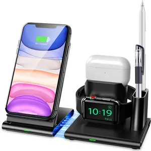 Qi Wireless Charging Fast Wireless Charger Station 20W 3 in 1 15W OEM ABS TYPE-C Magnetic Connection