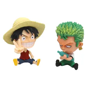 Prodotto popolare One pieces 9cm Mini rufy Roronoa Zoro PVC Anime resin Model Toy Anime action Figures