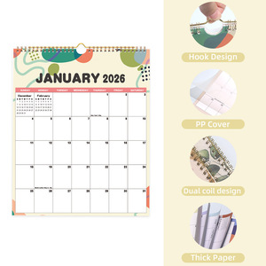 Calendario da Parete in Carta Stile Europeo-Americano 2026, Versione Inglese, Calendario Creativo YOCircle, Calendario Transfrontaliero 370x295mm - Product Image 2