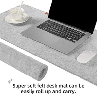Tapis de protection antidérapant en feutre gris clair, 90x30cm, pour bureau, clavier de jeu, tapis de souris