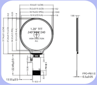Module d'affichage LCD TFT rond Dwin de 1,28 pouce, couleur pleine, 240x240, GC9A01, 8 bits parallèle, rétroéclairage LED 16P pour appareils embarqués