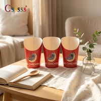 Gobelets en papier jetables pour frites inclinées, boissons et restauration, utilisation domestique, gobelets à œufs, logo personnalisé