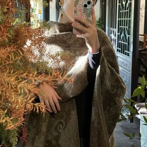 Écharpe carrée en polyester de style ethnique, jacquard, pashmina, douce, chaude, haut de gamme, pour femmes musulmanes, voyages, photographie, tourisme - Product Image 3