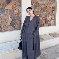 Ensemble de vêtements pour femmes en tricot élégant, veste sans manches à col en V, cardigan long, pantalon droit décontracté, ensembles simples pour l'automne