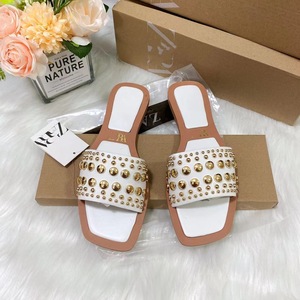 Sandalias Planas Decorativas con Tachuelas Metálicas, Modernas, Combinables con Todo, Nuevas y Populares, para Uso Diario, con Punta Cuadrada, para <span class=keywords><strong>Mujer</strong></span> - Product Image 2