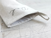Chaussettes de Noël personnalisées en lin beige neutre, style minimaliste, pour la famille, fête de Noël, chaussettes de Noël personnalisées