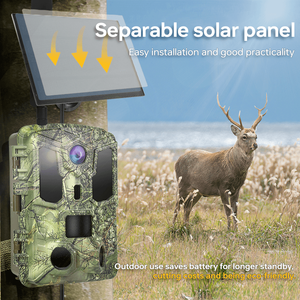 Caméra de <span class=keywords><strong>chasse</strong></span>/surveillance de la faune à panneau solaire avec logo personnalisé OEM/ODM, réseau 4G <span class=keywords><strong>GSM</strong></span>, 1080P, 30MP, étanche IP66, carte SD - Product Image 1