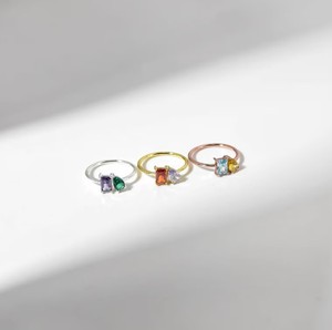 Custom Hydro Quartz Women's 925 <b>Silver</b> Birthstone Gemstone Rings Fashionable Baguette Design Engagement Gift Wedding Jewelry - Product Image 1