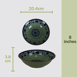 Assiettes en céramique de haute qualité, écologiques, à motifs végétaux, vente en gros, nouveau style chinois, forme ronde, durables et compatibles micro-ondes - Product Image 2