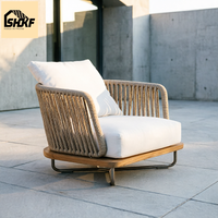 Ensemble de canapés de jardin en rotin tressé moderne, mobilier d'extérieur modulaire sectionnel, table basse, chaise longue, villa, resort, terrasse, cour