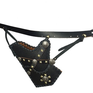 Carquois De Tir à L'arc En Cuir Artisanal - Noir - Réglable Hanches/dos - 20 Flèches