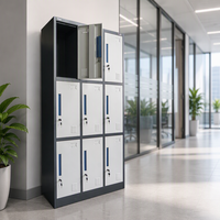 Casier de rangement métallique étanche Tengle TL-108 à 9 portes avec serrure à clé, structure démontable et couleur personnalisable pour usage en salle de sport