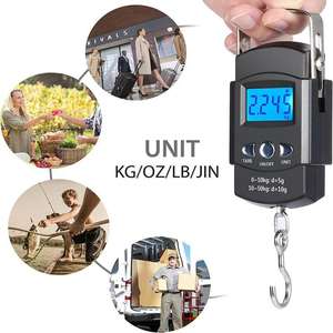 Wholesale Fish Weighing Scale with Measuring Tape Digital Fishing Hanging <b>Hook</b> <b>Tool</b> Hand Scales Easy to Use - Product Image 6