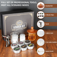 Kit de fumage de whisky en gros avec torche et copeaux de bois, ensemble d'infusion portable en bois pour cocktails, accessoires de bar, coffret cadeau