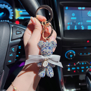 Hot Sale Cute Litte Bear Bow Diamond Keychain Anti-Lost Car Key Pendant Decoration Wholesale Custom Keychain Promotional Gifts - Product Image 6
